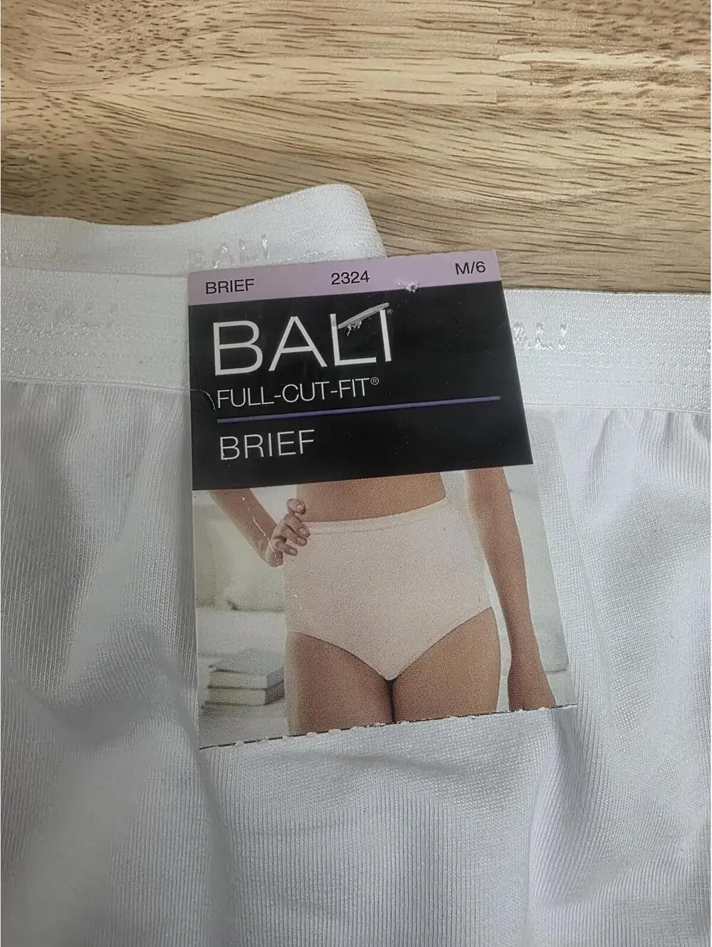 BALI STRETCH COTTON CUT‑FIT BRIEF 3‑PACK WHITE SIZE M